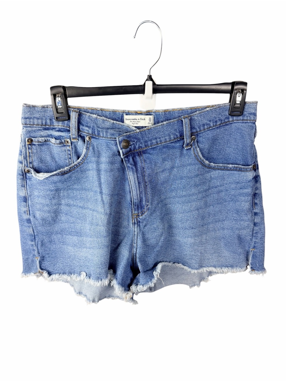 Abercrombie & Fitch Curve Love High Rise Mom Shorts Light Wash Denim Size 32/14